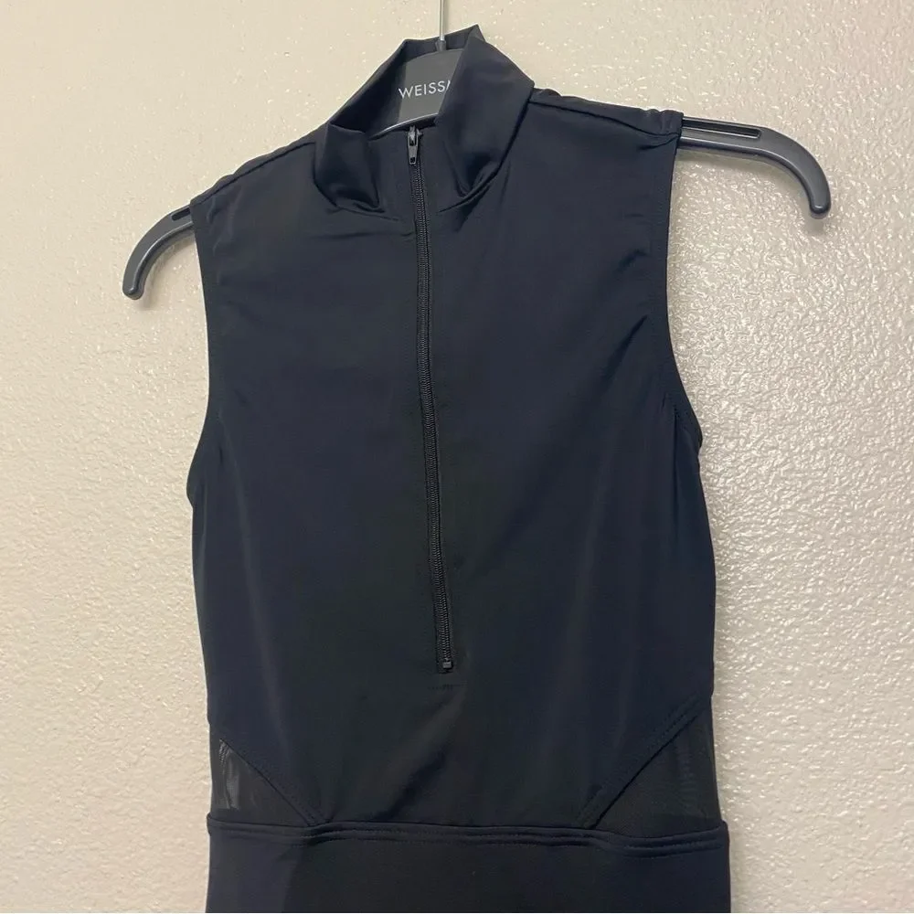 WEISSMAN Dance costume jumpsuit black Zip Front Sleeveless Unitard MT12535 LC